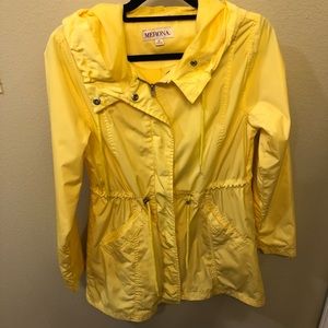 Bright yellow rain jacket